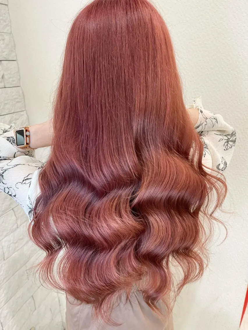 カラー ピンクカラー ヘアカラー トリートメント Kazu 🌠名古屋 ハイトーン/レイヤーのヘアスタイル