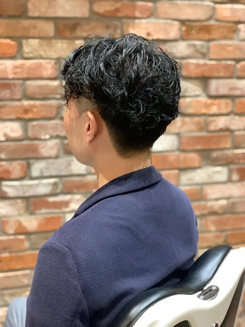ミディアム パーマ メンズ 田中 千恩のヘアスタイル