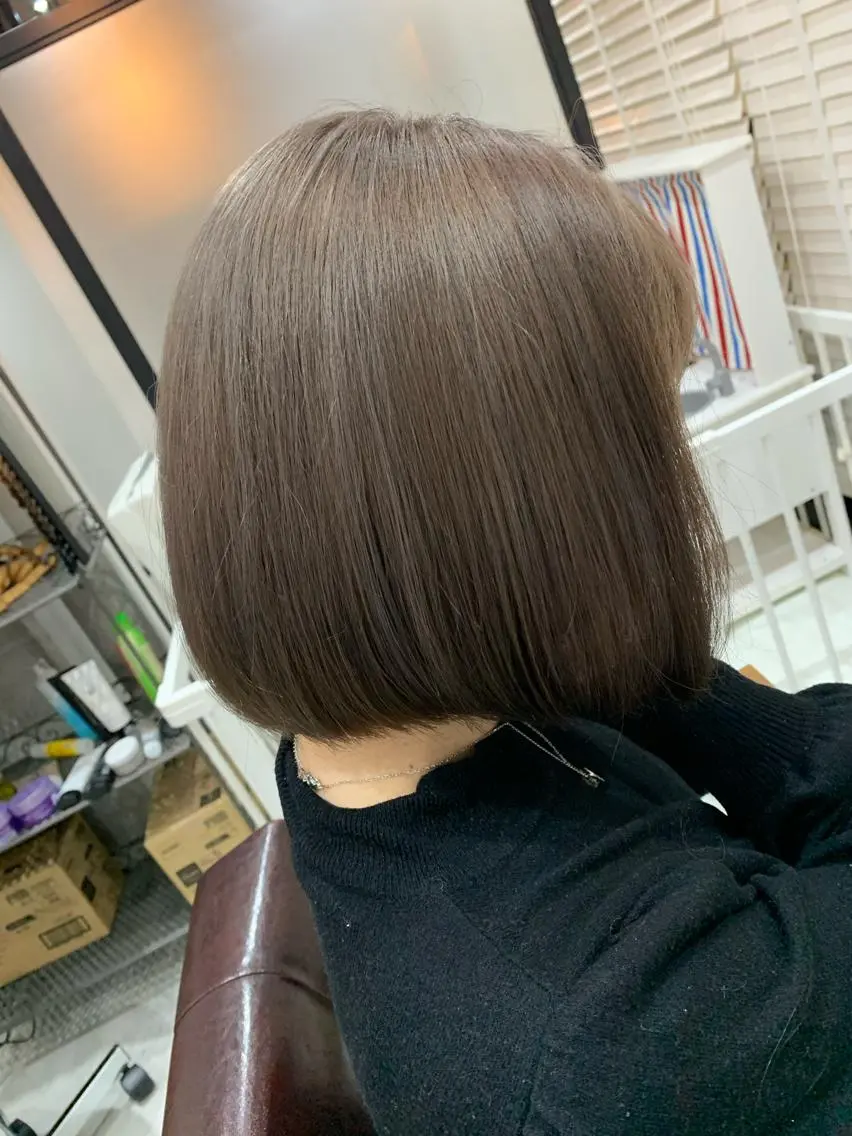 ミディアム カラー ヘアアレンジ カット kei🤎ベージュ /透明感カラー/博多のヘアスタイル
