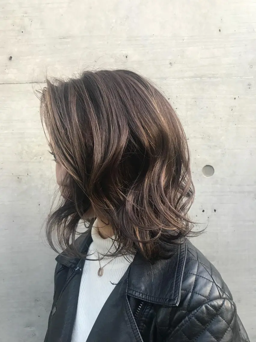 ミディアム カラー ハイライトカラー ハイライト ヘアカラー 佐野 智史のヘアスタイル