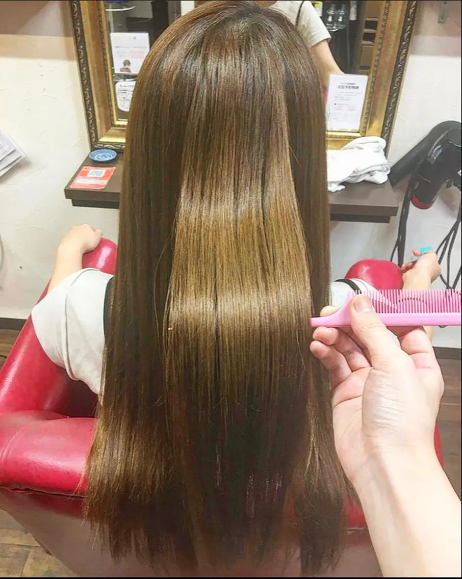 ロング 縮毛矯正 おの はるかのヘアスタイル
