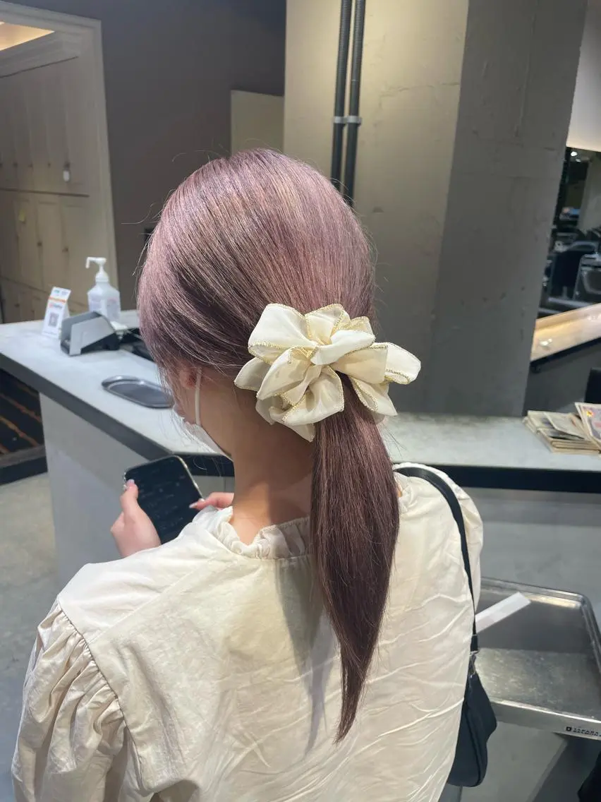 セミロング パープルカラー ヘアカラー トリートメント ♡似合わせ ♡ハイトーン♡のヘアスタイル