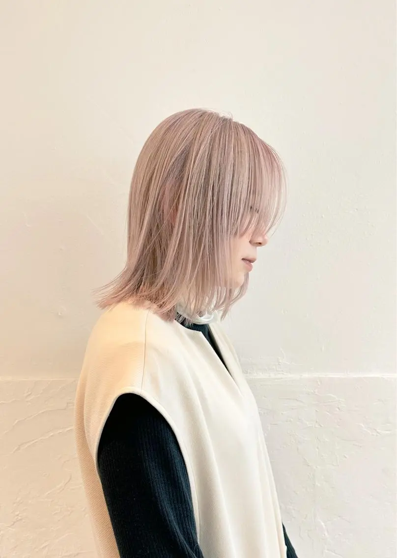 ミディアム カラー ヘアカラー ハイトーン特化サロン 代表 中谷蓮のヘアスタイル