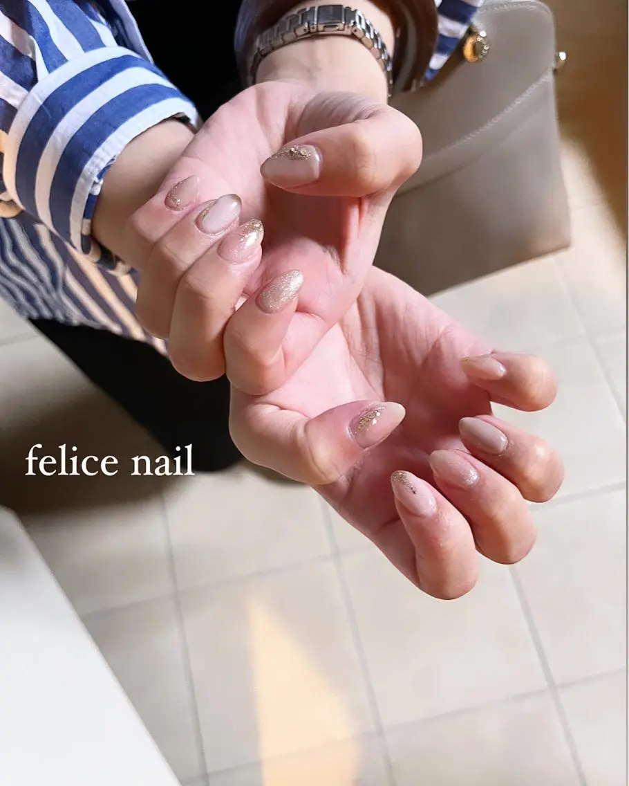 ネイル シンプルネイル ブライダルネイル felice nailのネイルデザイン