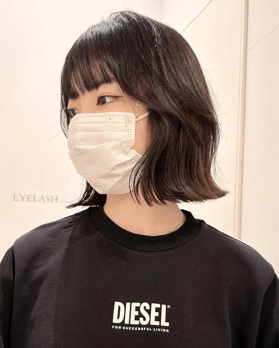 ミディアム カラー ヘアアレンジ 切りっぱなしボブ ボブレイヤー ブリーチ グレージュ ブリーチなしカラー 🌿レイヤー/ブリー チ/🌿JINのヘアスタイル