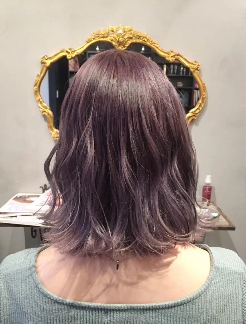 ミディアム カラー ラベンダーカラー 櫻井 愛弓のヘアスタイル