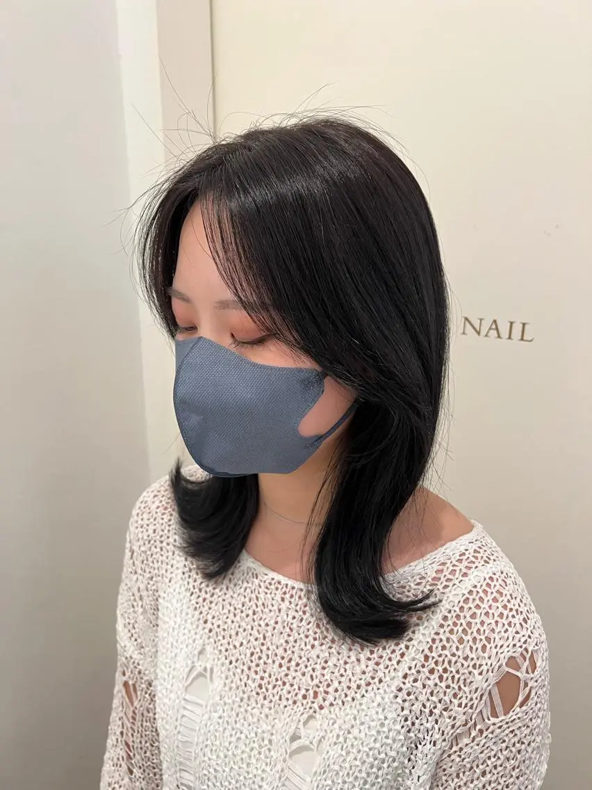 ミディアム カラー ヘアアレンジ 艶カラー/髪質改善 /顔まわり/内藤　輝のヘアスタイル
