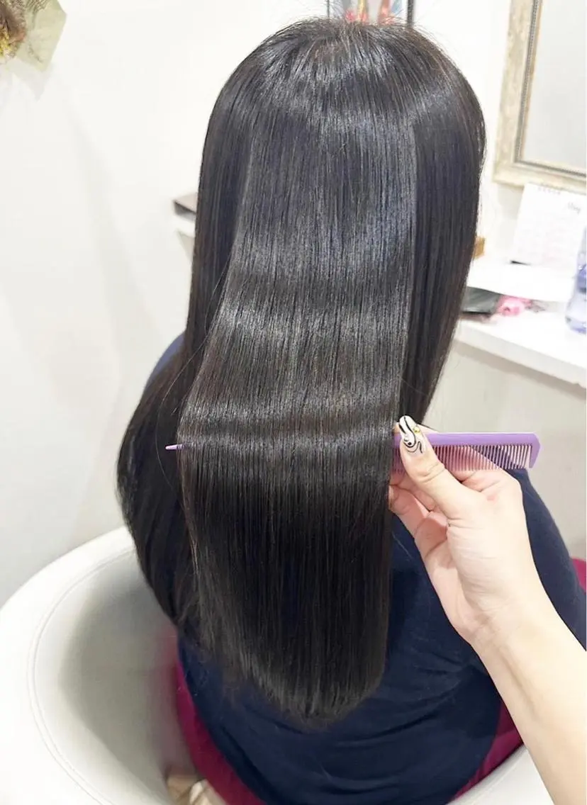 ロング カラー ブリーチ 髪質改善 ロング トリートメント 酸性ストレート ヘアカラー 縮毛矯正 💎髪質改善専門 jewel boxのヘアスタイル