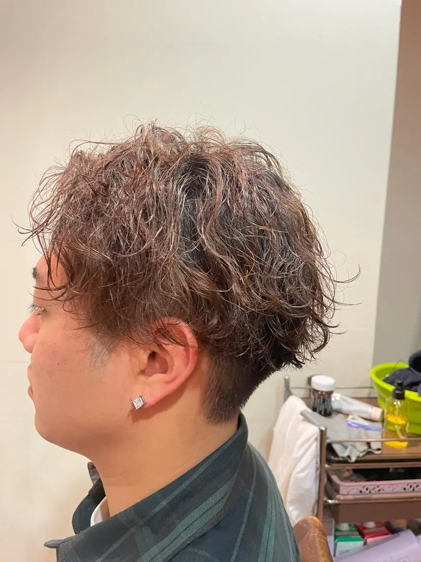 ショート パーマ メンズ メンズパーマ 波巻きパーマ 🌙19時以降通える メンズ専門 コーダイのヘアスタイル