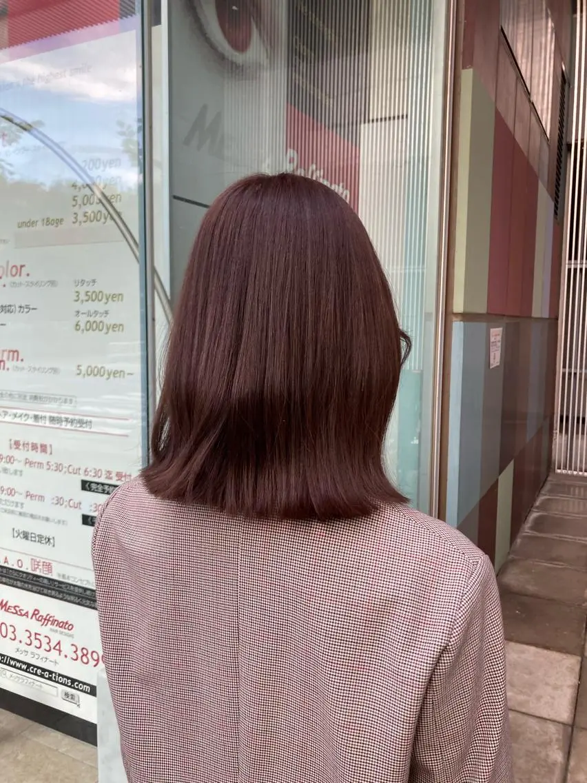 ミディアム カラー カシス ヘアカラー トリートメント 🌟東銀座マンツーマ ン🌟タカナシのヘアスタイル