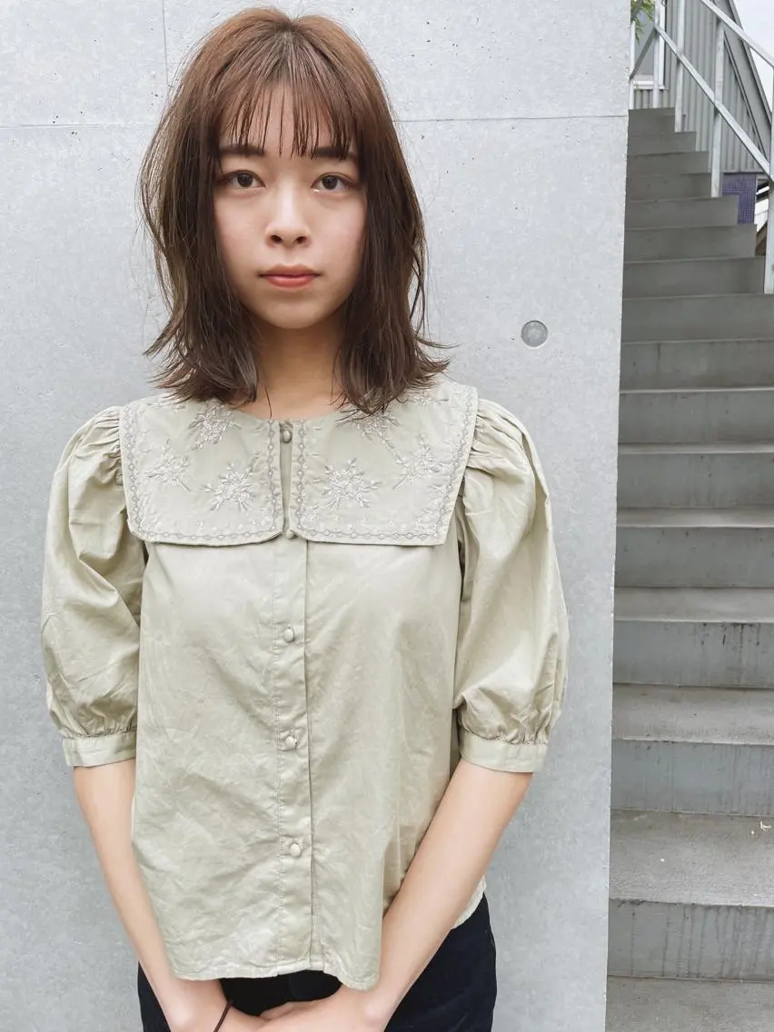 ミディアム カラー カット ヘアカラー トリートメント センスをお届けします 大谷将生infpのヘアスタイル