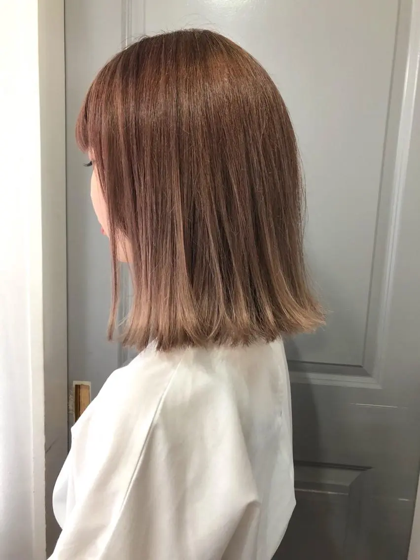 ミディアム カラー ベージュカラー ブリーチ ケアブリーチ ピンクカラー ピンクベージュ Pia ツボイ ケイタのヘアスタイル
