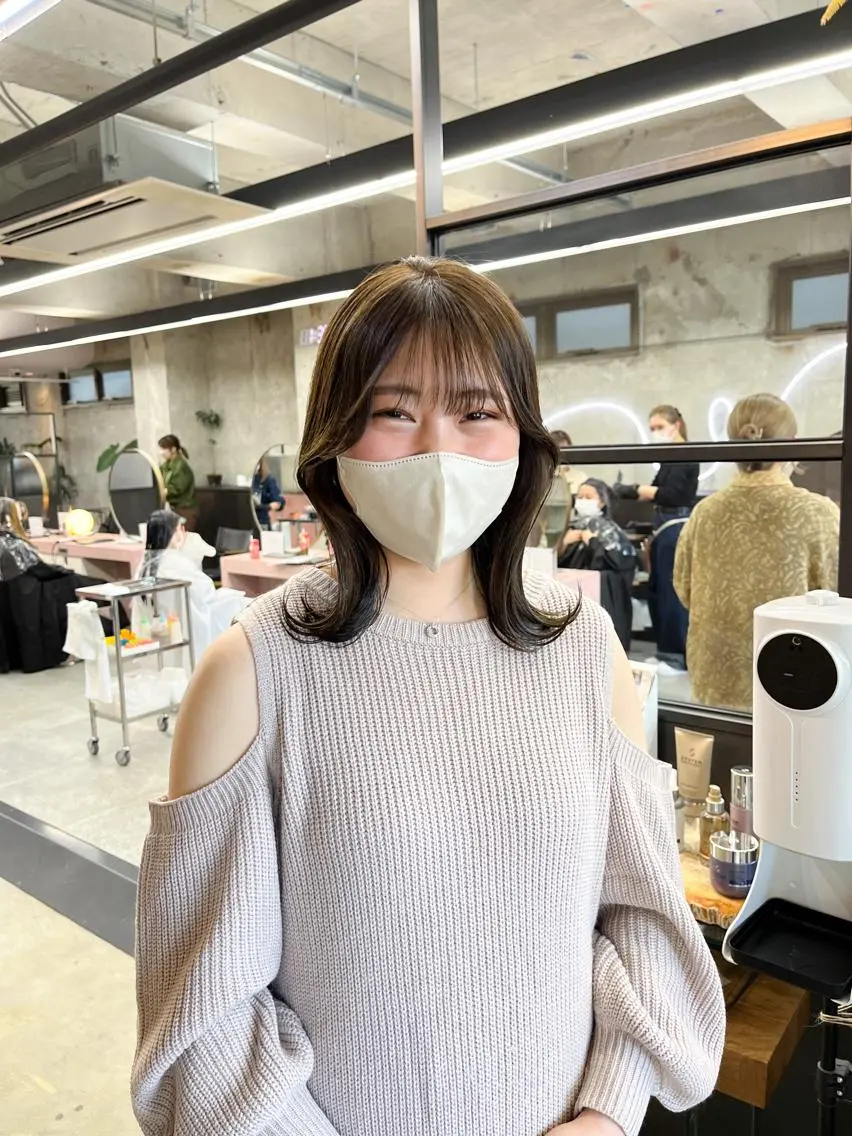 ミディアム カット ヘアカラー トリートメント 中江 友哉のヘアスタイル