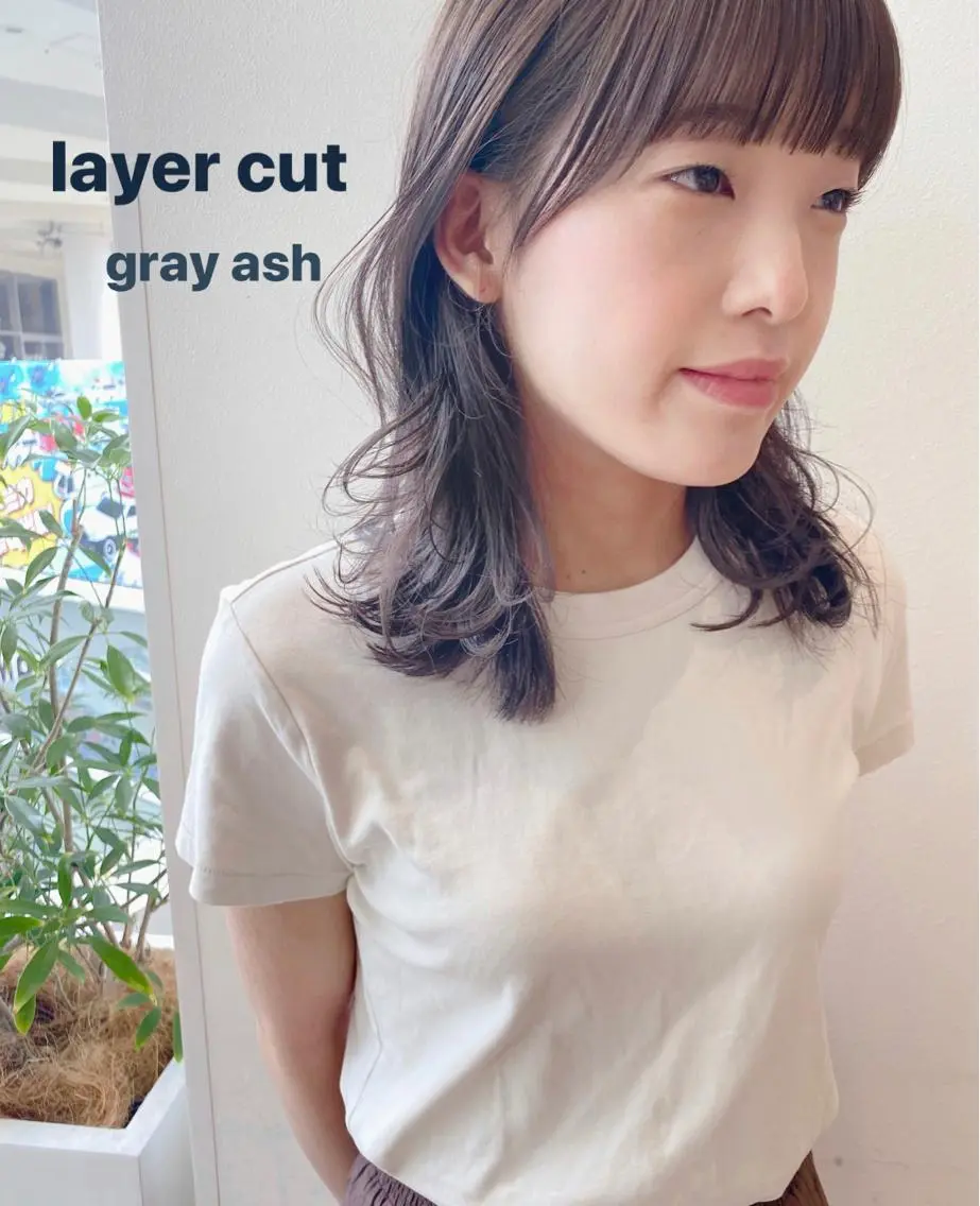 セミロング カラー 顔周りカット レイヤーカット アイブロウ 🍋黒瀬梨央の眉毛・アイブロウイメージ
