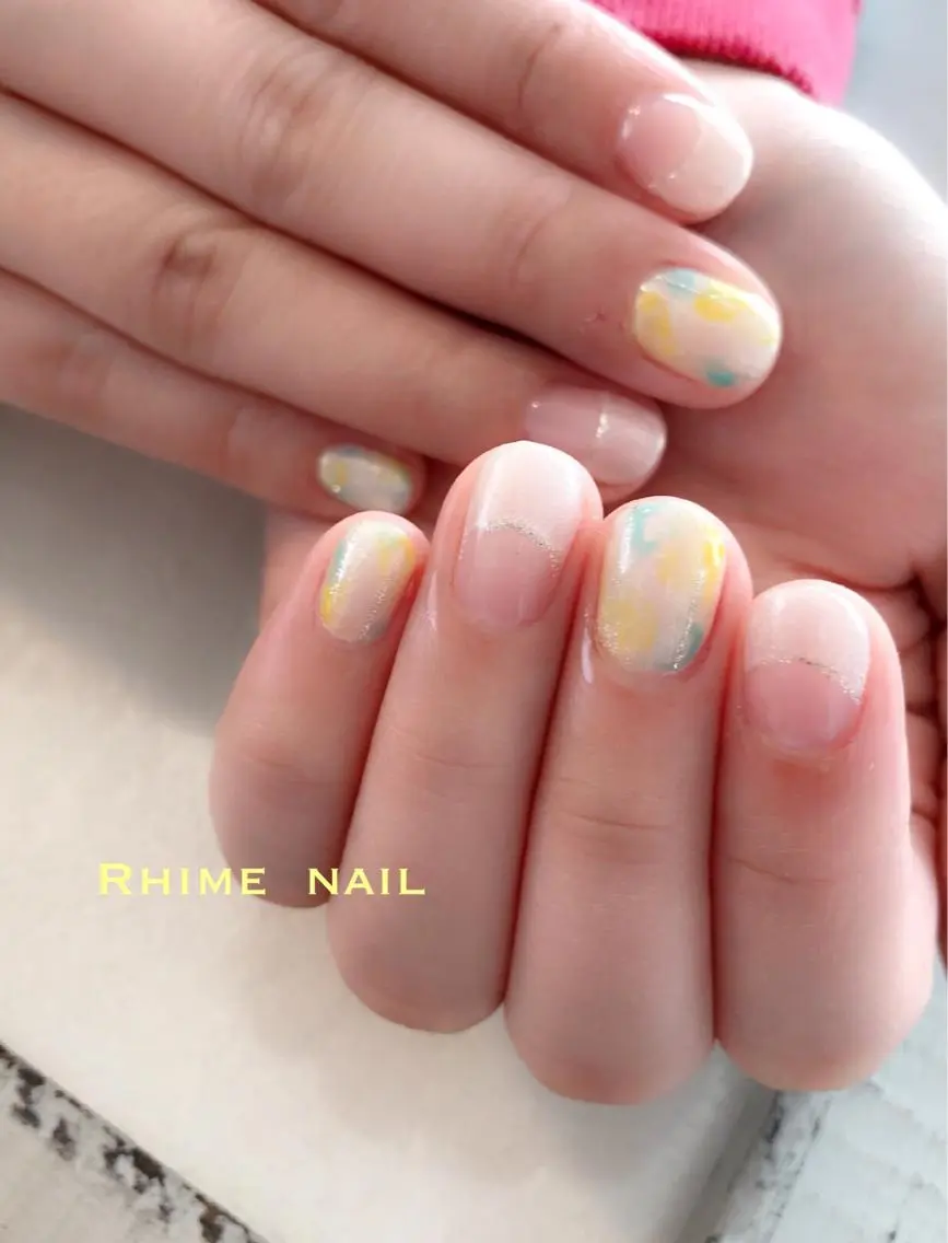 ネイル ニュアンスネイル Rhime nail ライムネイルのネイルデザイン