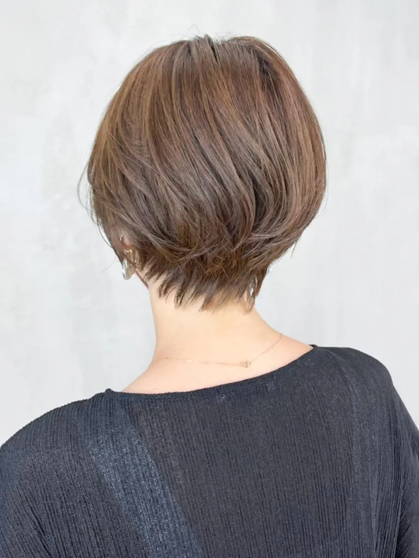 ショート カラー ヘアアレンジ パーマ ブラウンカラー ショートヘア ITbyALBUM 浦和店のヘアスタイル