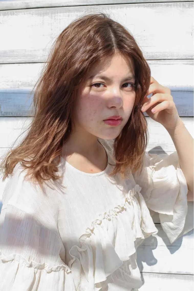 ミディアム 【完全個室】髪質改善 暖色カラー/山崎唯奈のヘアスタイル