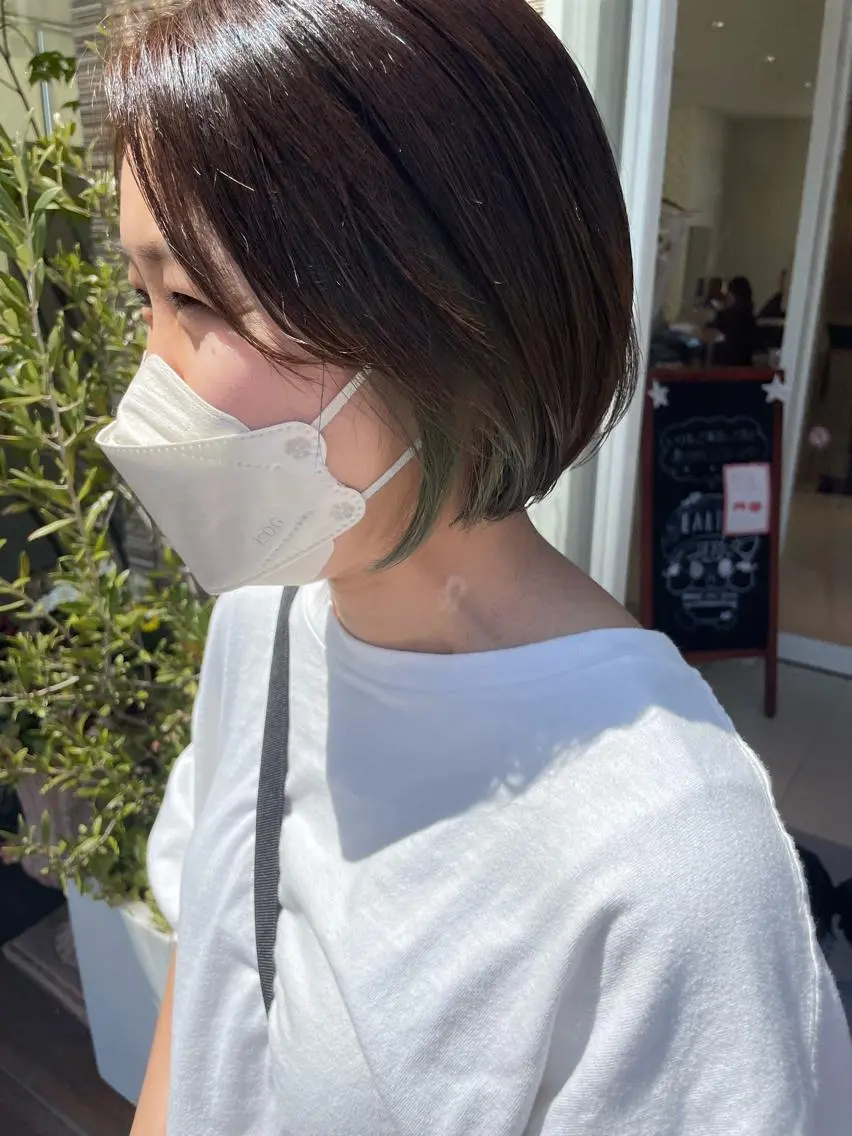 ショート カラー ショートボブ ハンサムショート インナーカラー ボブ 髪質改善 鶴岡で縮毛矯正なら お任せ!ハヤシナオミのヘアスタイル