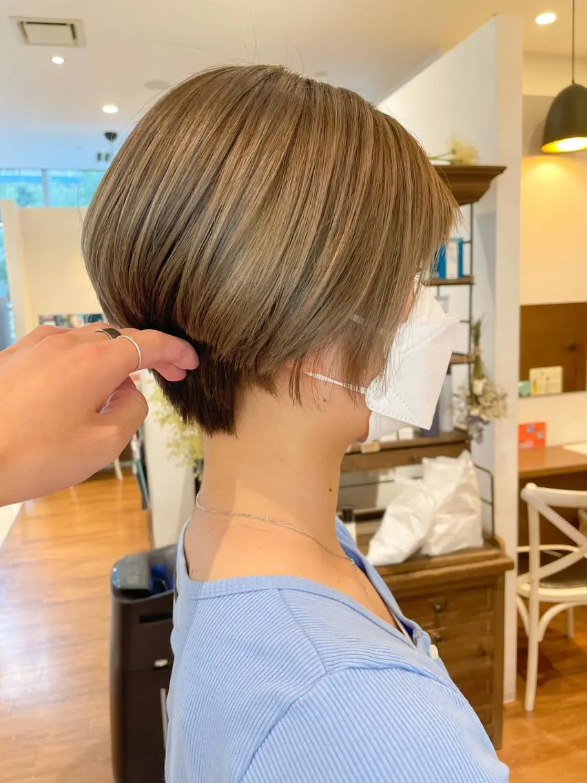 ショート カラー ハンサムショート グレージュ ショートヘア 髪質改善/ブリーチ 田代 龍我のヘアスタイル
