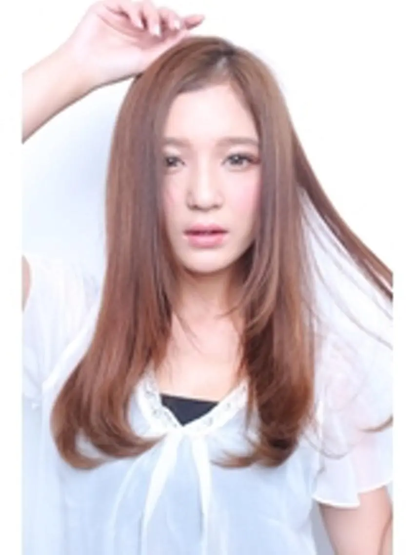 セミロング カラー ブラウンカラー ピンクカラー ピンクブラウン 田辺 侑未のヘアスタイル