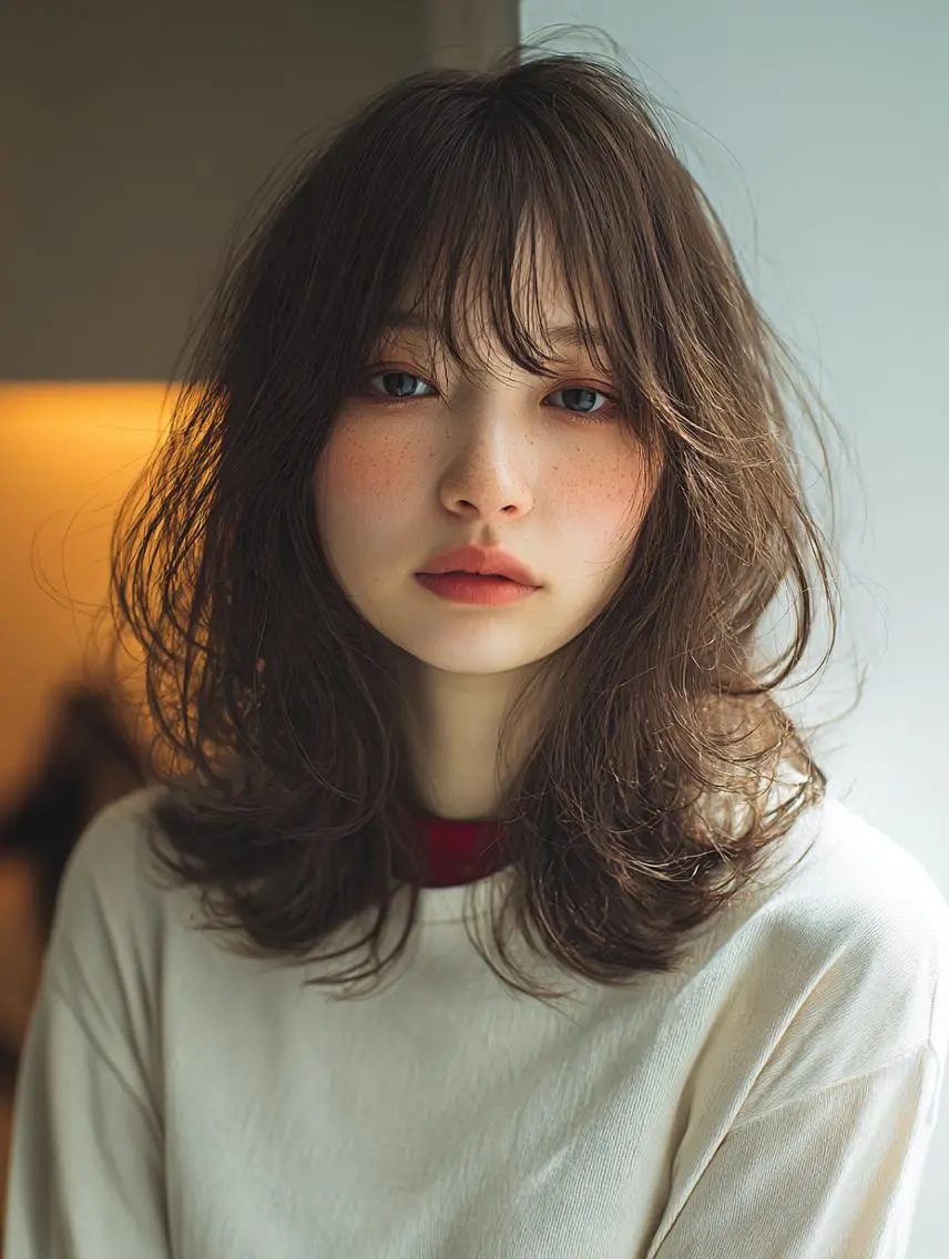 ミディアム 🍒暖色×ハイトーン ×デザイン✨まなりのヘアスタイル