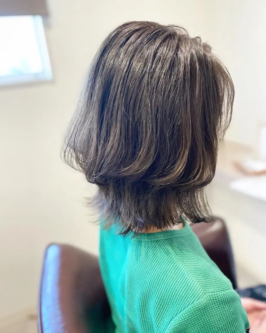 ミディアム カラー 透明感カラー グレージュ トリートメント 荒木 ひろかのヘアスタイル