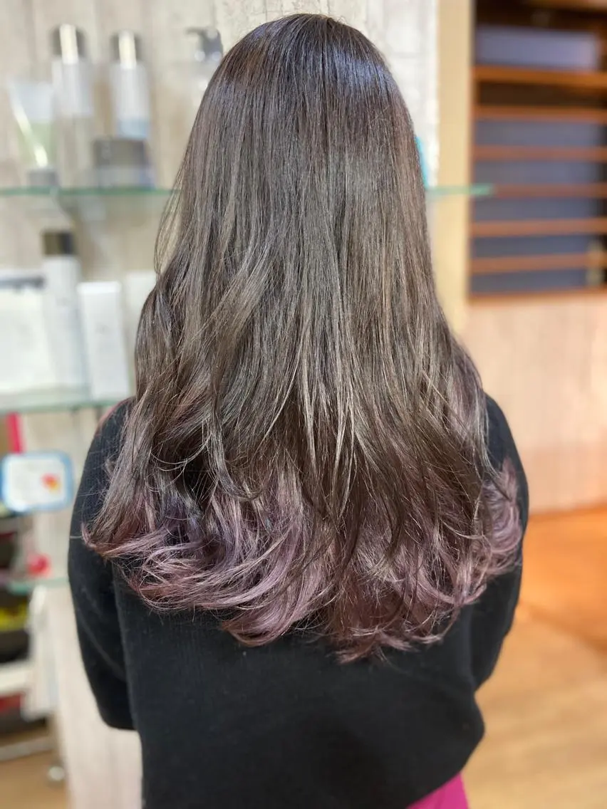 ロング カラー アッシュ ブリーチ パープルカラー パープルアッシュ シルバー yoriko ♪のヘアスタイル