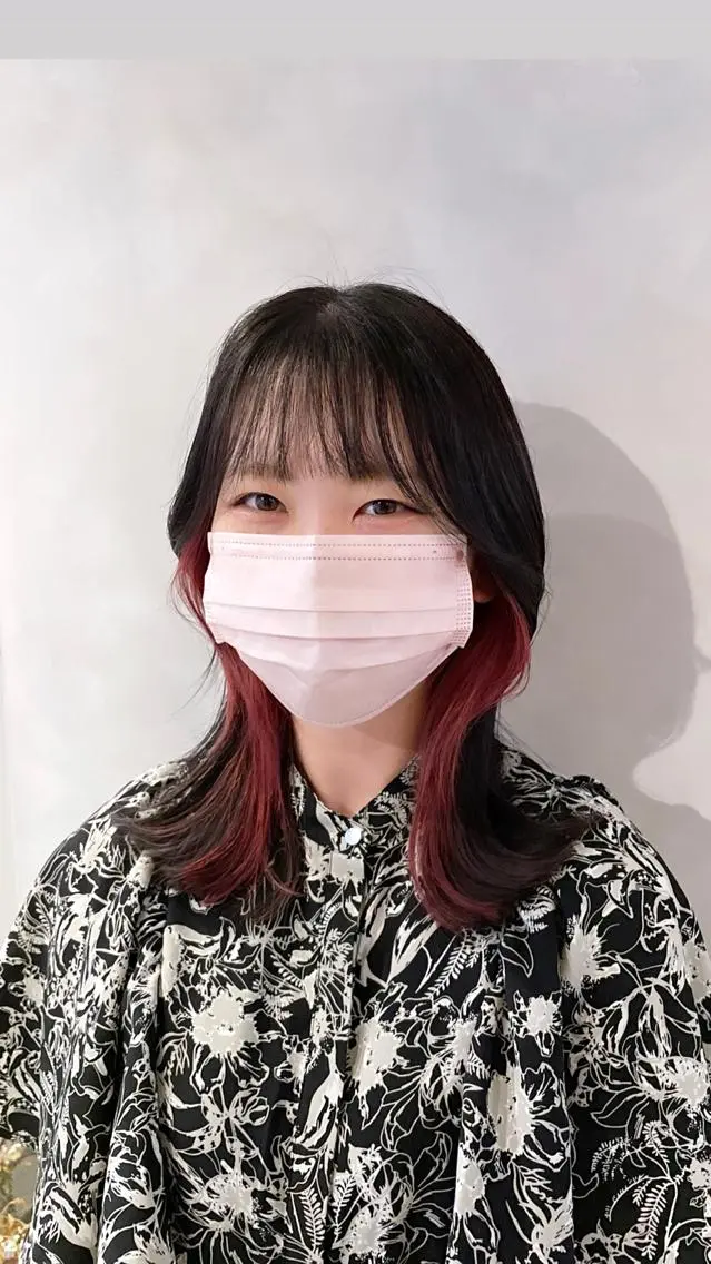 ミディアム カラー イヤリングカラー レッドカラー カット ヘアカラー トリートメント 🔷ダブルカラーハイ トーン🔷櫻井走のヘアスタイル
