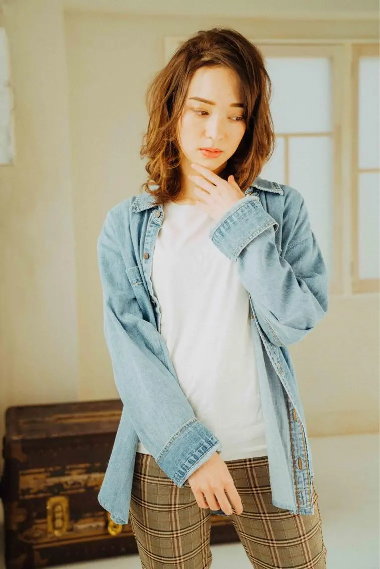ミディアム カラー パーマ ヘアアレンジ メンズ キッズ ネイル マツエク・マツパ メンズウルフカット アディクシーカラー 透明感カラー ボブ ウルフカット 藤井 仁紀のヘアスタイル