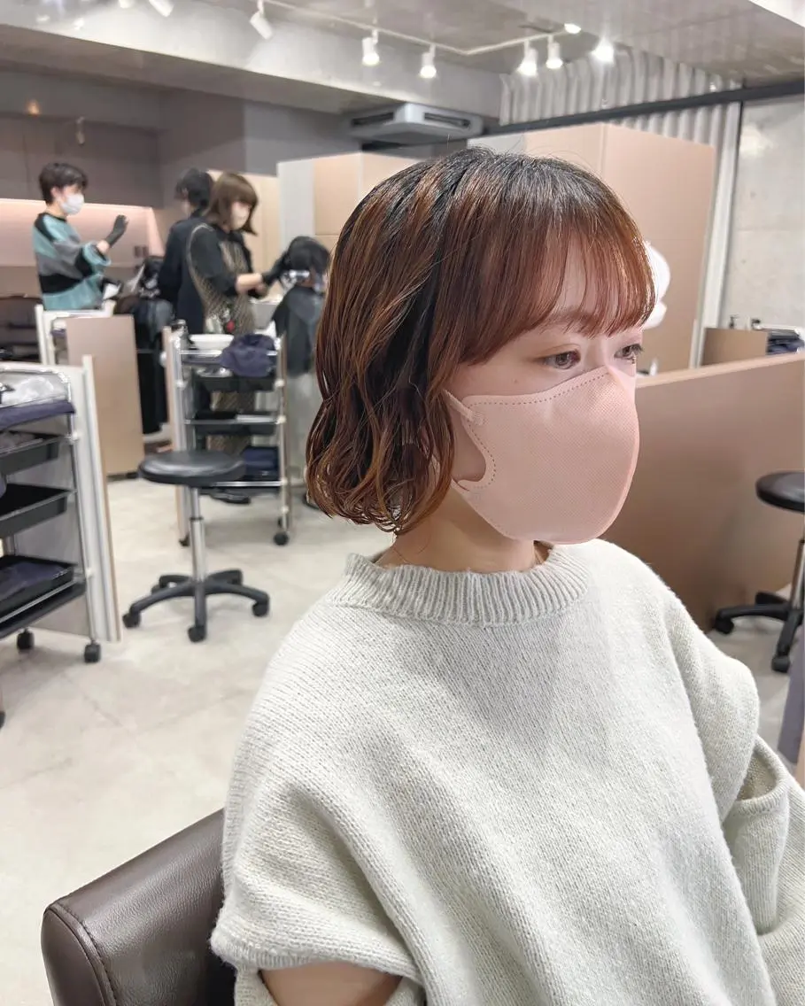 ショート パーマ カット パーマ トリートメント ボブパーマコテ巻き風 パーマNo1深江秀平のヘアスタイル