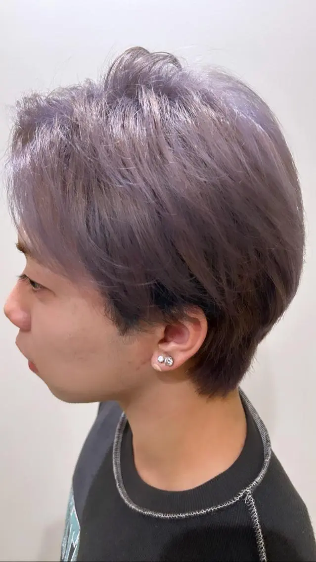 ショート カラー メンズ メンズブリーチ ブリーチ パープルカラー ハイトーン/レイヤー 藤田健太郎のヘアスタイル
