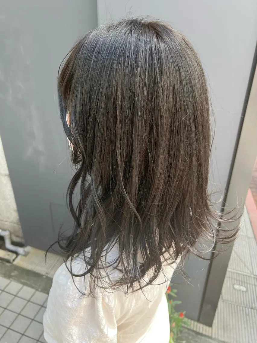セミロング 川原大空 無料パーマモデル募集のヘアスタイル
