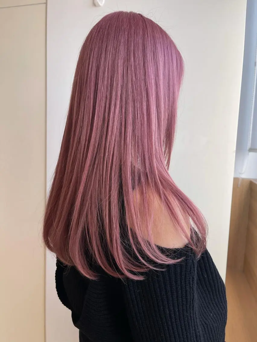 ロング カラー ピンクカラー カット ヘアカラー インナーエクステ渋谷 🦋KAJIのヘアスタイル