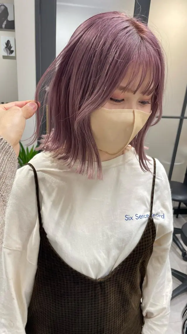 ミディアム カラー ヘアカラー トリートメント 髪質改善will hairdesignのヘアスタイル