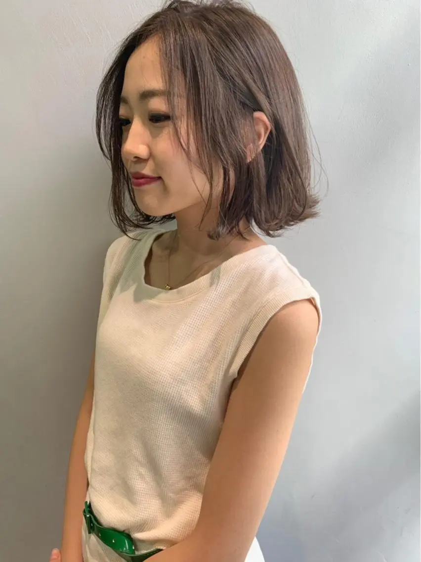 ミディアム カラー カット ヘアカラー トリートメント ヘアセット 怪我のため6月末 復帰予定田中瑞希🍃のヘアスタイル