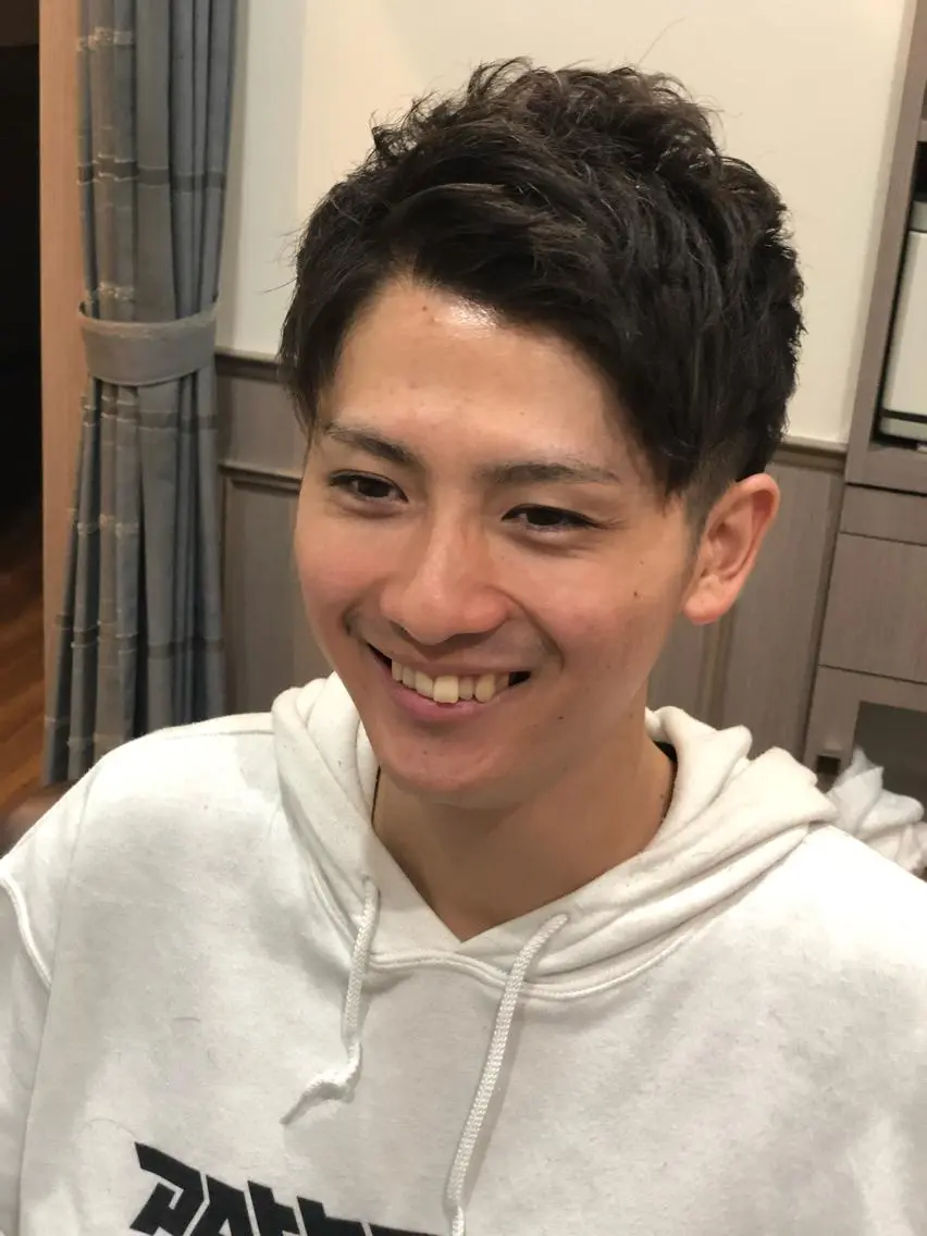 ショート カット パーマ ヘアセット 赤坂barber 古澤慶一郎【モテ髪】のヘアスタイル