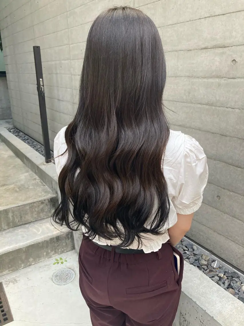 ロング カット ヘアカラー トリートメント ✨色持ちの良い艶 カラー✨蟹江真世のヘアスタイル