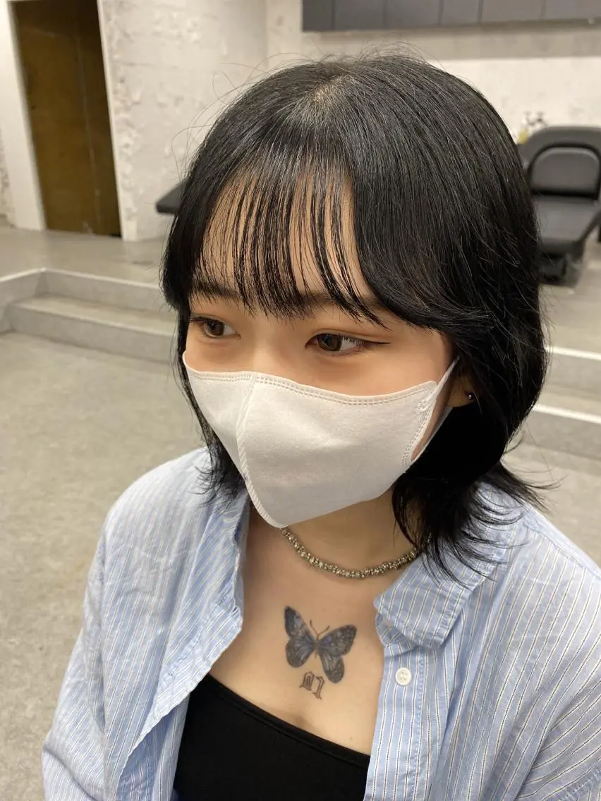 ミディアム カット ヘアカラー トリートメント ヘッドスパ ヘアセット ♡上品韓国髪♡ブラ ウン/SAYATOのヘアスタイル