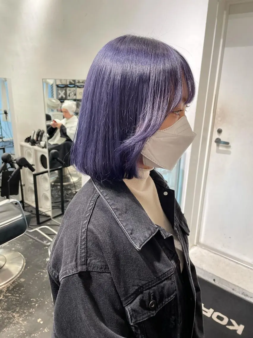 ショート カラー ヘアアレンジ ブリーチ ブルーカラー シルバー カット ヘアカラー トリートメント 艶ハイトーン/ヘア アレンジAYAKAのヘアスタイル