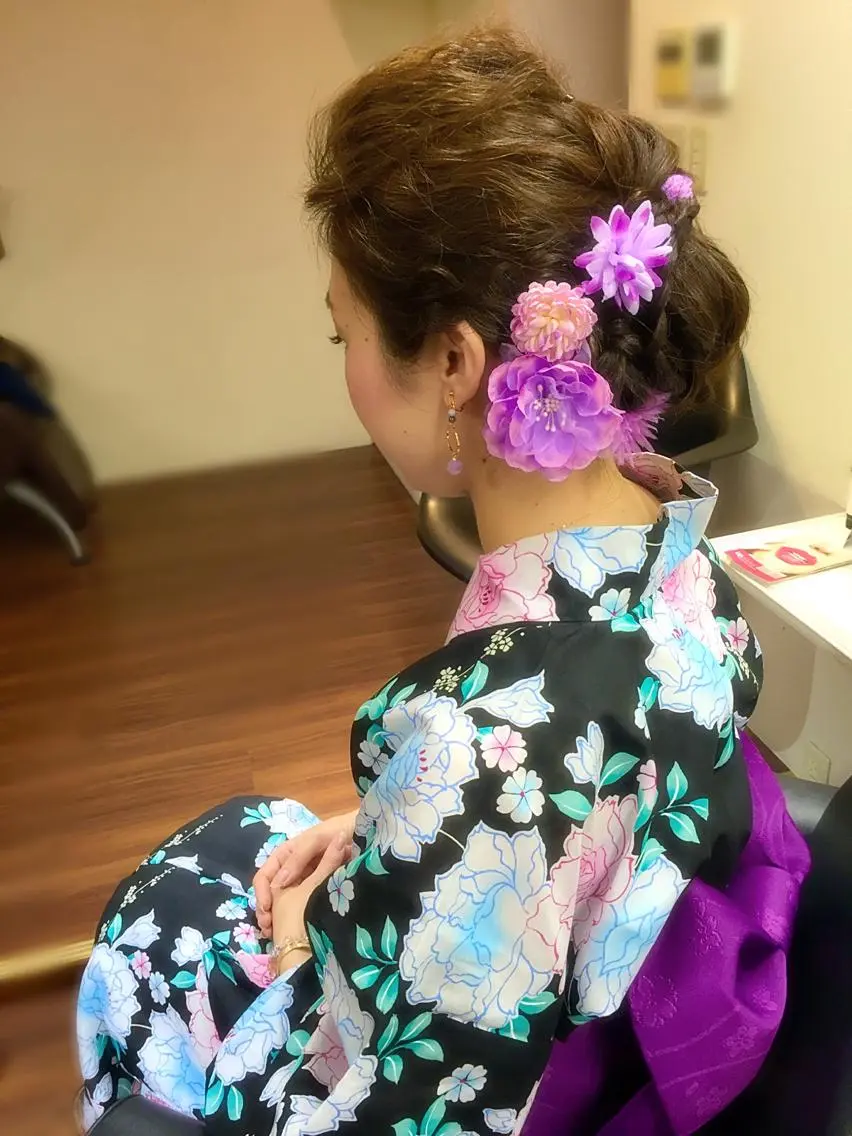 ショート ミディアム セミロング ロング カラー パーマ ヘアアレンジ 浴衣 成松 勇治のヘアスタイル