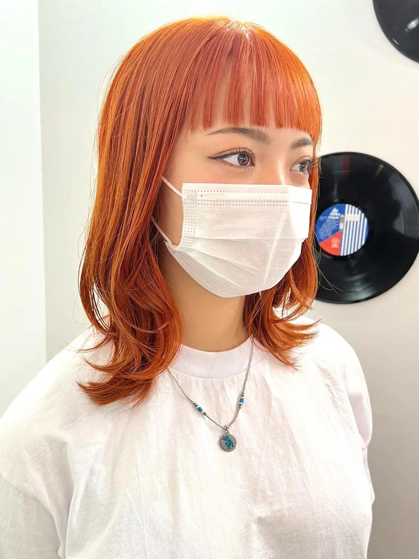 ミディアム カラー ヘアカラー トリートメント ボブ/レイヤー/ ハッシュカット/河内のヘアスタイル