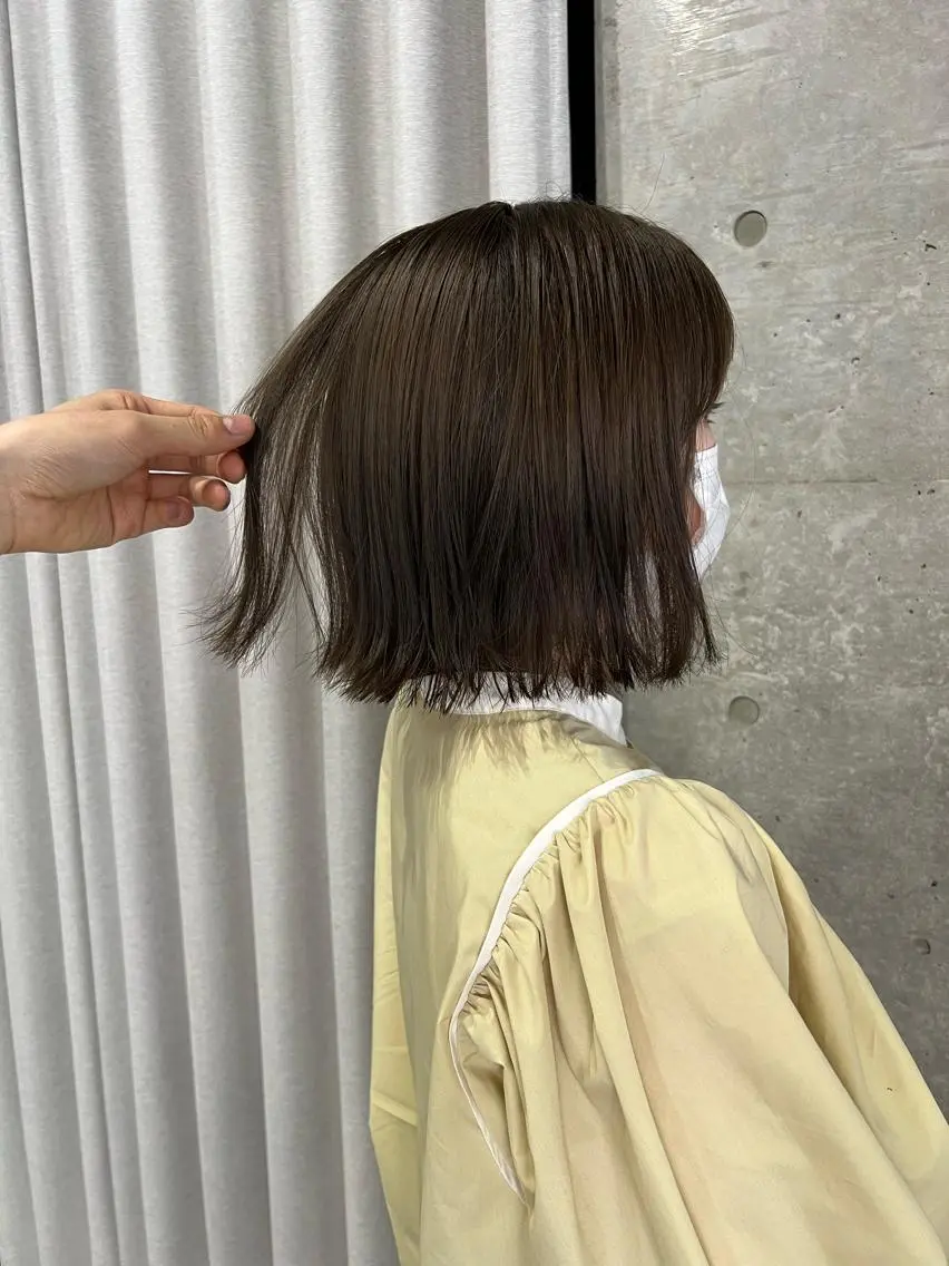 カラー カット ヘアカラー トリートメント ボブパーマコテ巻き風 パーマNo1深江秀平のヘアスタイル