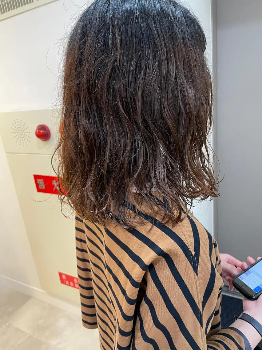 ミディアム カラー パーマ くるくるパーマ aikoのヘアスタイル