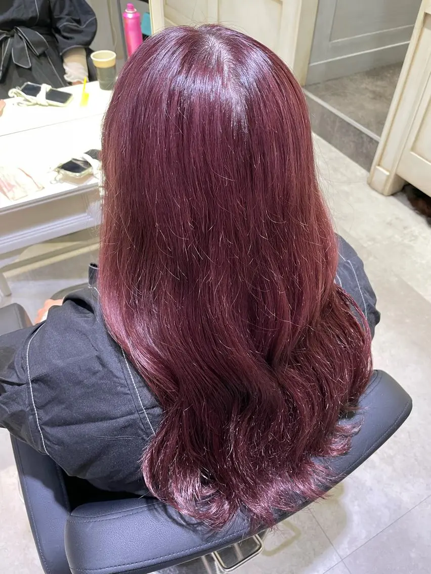 セミロング カラー ラベンダーカラー ラベンダーピンク ピンクカラー 🌷ピンク/韓国風 暖色カラー ゆい🌷のヘアスタイル
