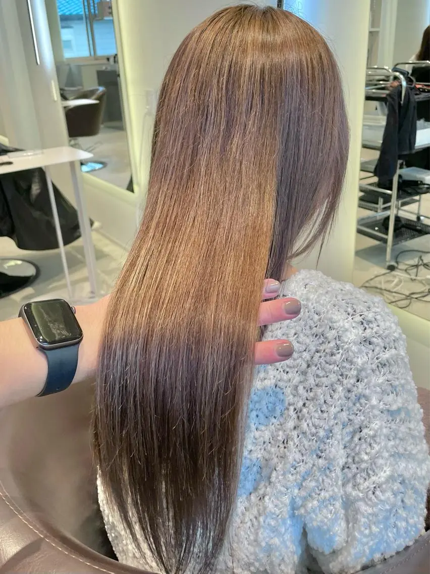 ロング カラー グレージュ ラベンダーカラー ラベンダーグレージュ ラベンダーグレー 中村 研介のヘアスタイル