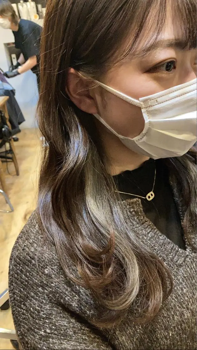 セミロング カット ヘアカラー トリートメント ✨色持ちの良い艶 カラー✨蟹江真世のヘアスタイル