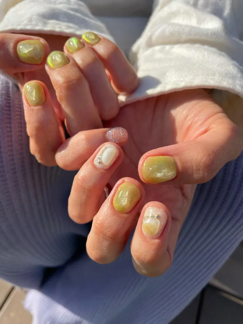 ネイル ピスタチオネイル 春ネイル Nail room U-！のネイルデザイン