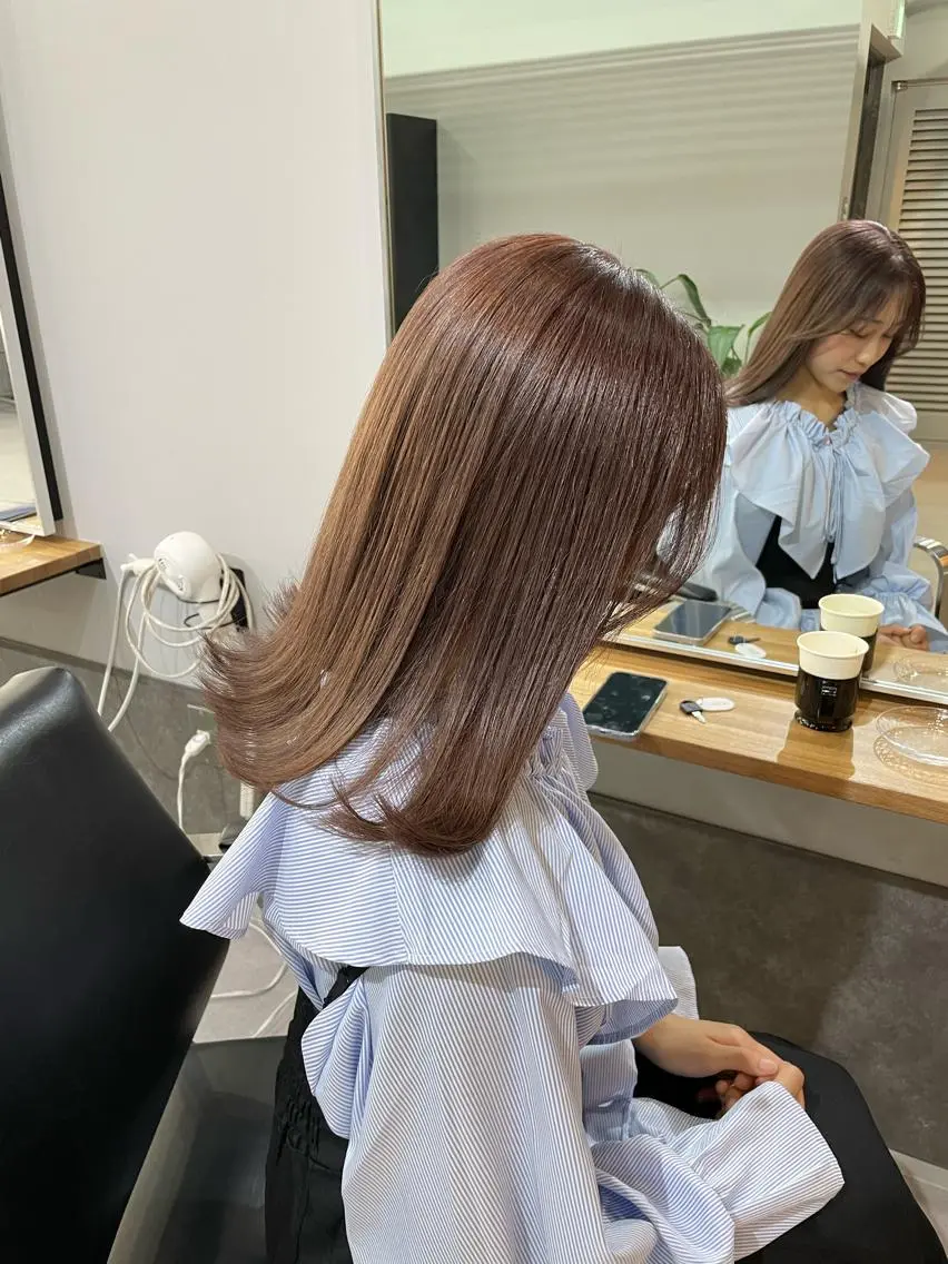 ロング カラー ミルクティーベージュ ❤︎レイヤー　MIAのヘアスタイル