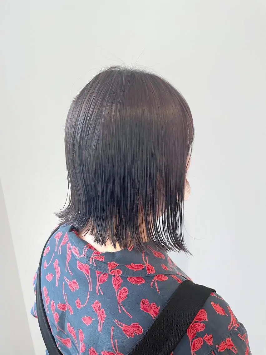 ショート パーマ カット 縮毛矯正 ボブ/縮毛/レイヤー モトナリのヘアスタイル