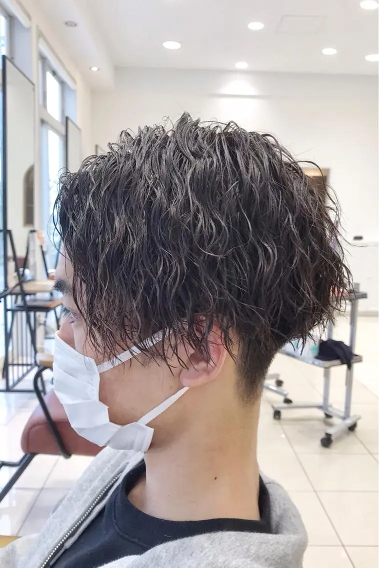 ショート パーマ メンズ カット パーマ 中野 克也のヘアスタイル